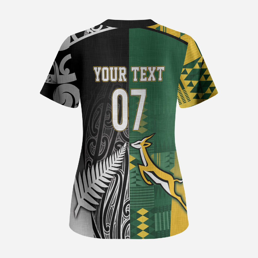 Custom Rugby South Africa New Zealand Greatest Rivals Scrub Top Tribal Motifs