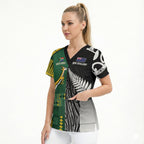 Custom Rugby South Africa New Zealand Greatest Rivals Scrub Top Tribal Motifs