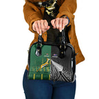 Rugby South Africa New Zealand Greatest Rivals Shoulder Handbag Tribal Motifs