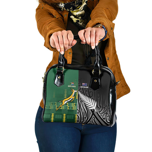 Rugby South Africa New Zealand Greatest Rivals Shoulder Handbag Tribal Motifs