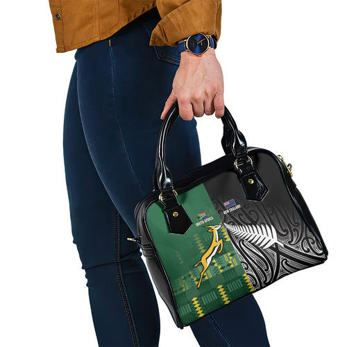 Rugby South Africa New Zealand Greatest Rivals Shoulder Handbag Tribal Motifs