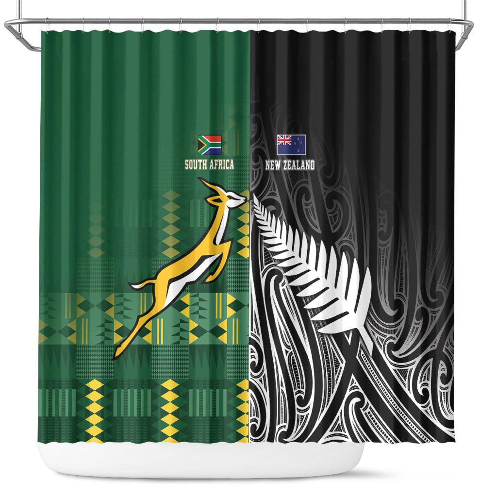 Rugby South Africa New Zealand Greatest Rivals Shower Curtain Tribal Motifs
