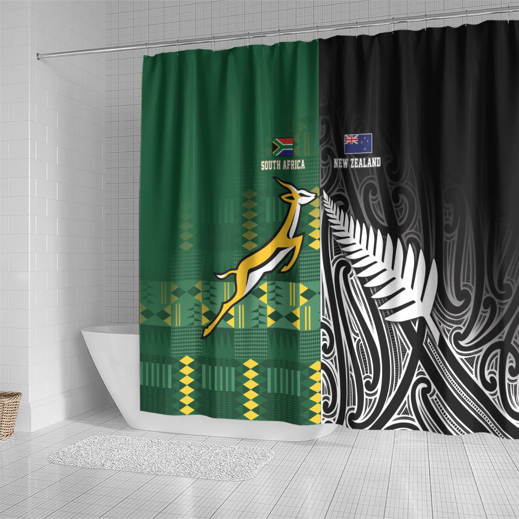 Rugby South Africa New Zealand Greatest Rivals Shower Curtain Tribal Motifs
