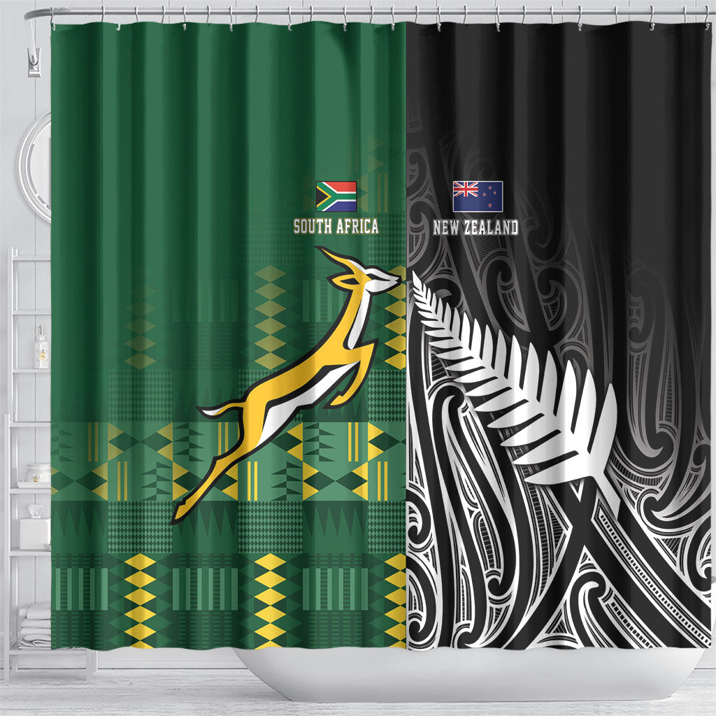 Rugby South Africa New Zealand Greatest Rivals Shower Curtain Tribal Motifs
