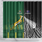 Rugby South Africa New Zealand Greatest Rivals Shower Curtain Tribal Motifs