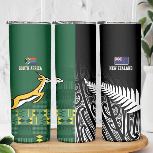 Rugby South Africa New Zealand Greatest Rivals Skinny Tumbler Tribal Motifs
