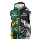 Custom Rugby South Africa New Zealand Greatest Rivals Sleeveless Hoodie Tribal Motifs