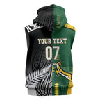 Custom Rugby South Africa New Zealand Greatest Rivals Sleeveless Hoodie Tribal Motifs