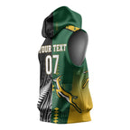 Custom Rugby South Africa New Zealand Greatest Rivals Sleeveless Hoodie Tribal Motifs