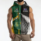 Custom Rugby South Africa New Zealand Greatest Rivals Sleeveless Hoodie Tribal Motifs