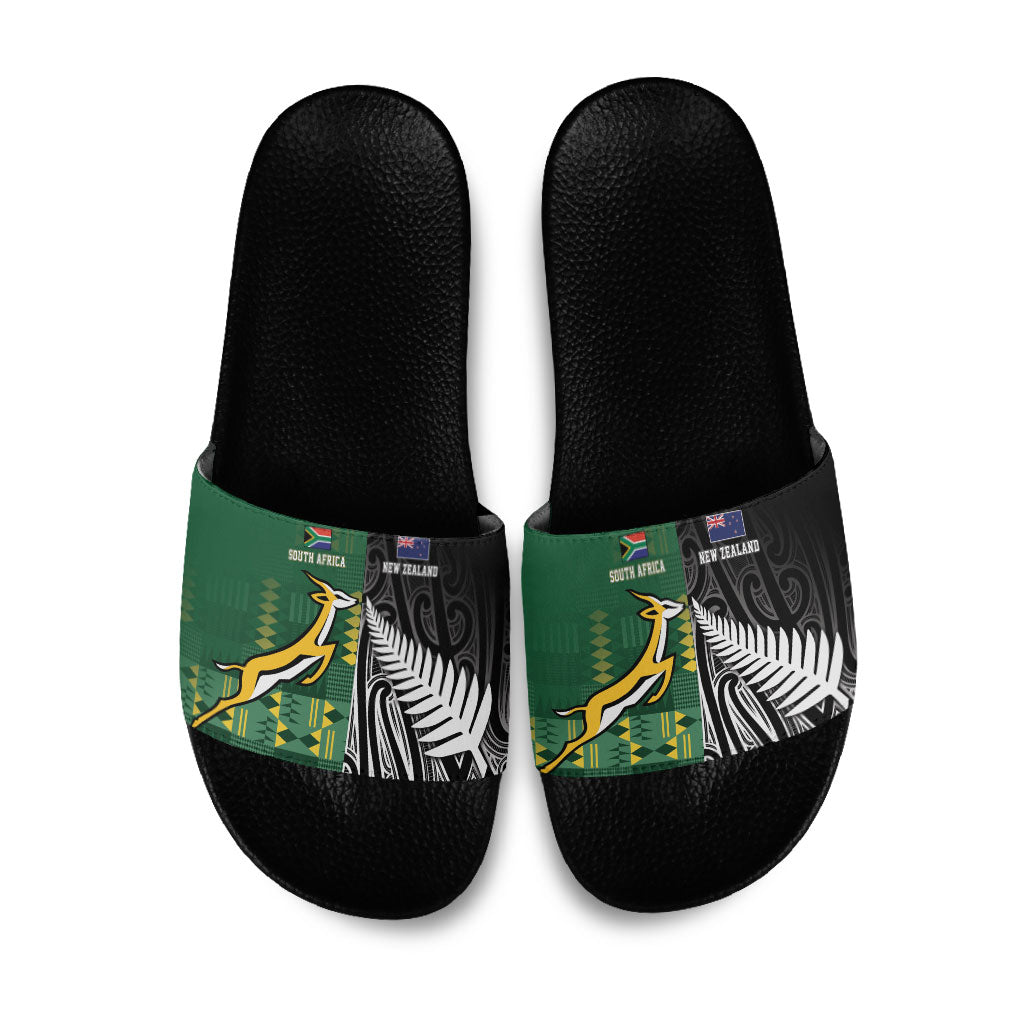 Rugby South Africa New Zealand Greatest Rivals Slide Sandals Tribal Motifs