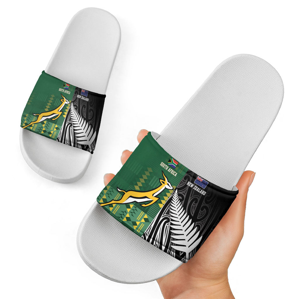 Rugby South Africa New Zealand Greatest Rivals Slide Sandals Tribal Motifs