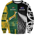 Custom Rugby South Africa New Zealand Greatest Rivals Sweatshirt Tribal Motifs