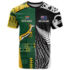 Custom Rugby South Africa New Zealand Greatest Rivals T Shirt Tribal Motifs