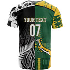Custom Rugby South Africa New Zealand Greatest Rivals T Shirt Tribal Motifs