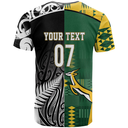 Custom Rugby South Africa New Zealand Greatest Rivals T Shirt Tribal Motifs