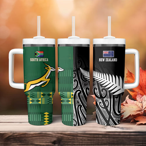 Rugby South Africa New Zealand Greatest Rivals Tumbler With Handle Tribal Motifs
