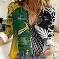 Custom Rugby South Africa New Zealand Greatest Rivals Women Casual Shirt Tribal Motifs