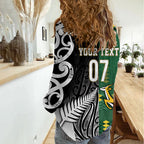 Custom Rugby South Africa New Zealand Greatest Rivals Women Casual Shirt Tribal Motifs
