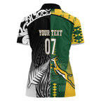 Custom Rugby South Africa New Zealand Greatest Rivals Women Polo Shirt Tribal Motifs