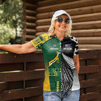 Custom Rugby South Africa New Zealand Greatest Rivals Women Polo Shirt Tribal Motifs