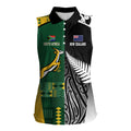Custom Rugby South Africa New Zealand Greatest Rivals Women Sleeveless Polo Shirt Tribal Motifs