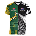 Custom Rugby South Africa New Zealand Greatest Rivals Women V-Neck T-Shirt Tribal Motifs