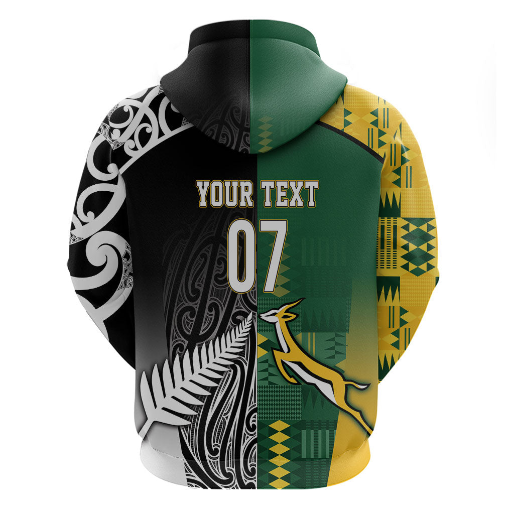 Custom Rugby South Africa New Zealand Greatest Rivals Zip Hoodie Tribal Motifs