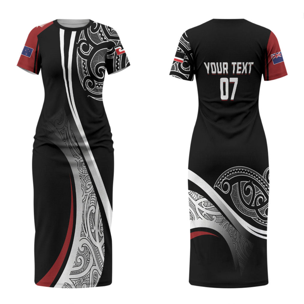 Aotearoa Maori Rugby Custom Couples Matching Short Sleeve Bodycon Dress and Hawaiian Shirt Kapa O Pango