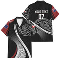 Aotearoa Maori Rugby Custom Family Matching Long Sleeve Bodycon Dress and Hawaiian Shirt Kapa O Pango