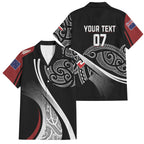 Aotearoa Maori Rugby Custom Family Matching Long Sleeve Bodycon Dress and Hawaiian Shirt Kapa O Pango