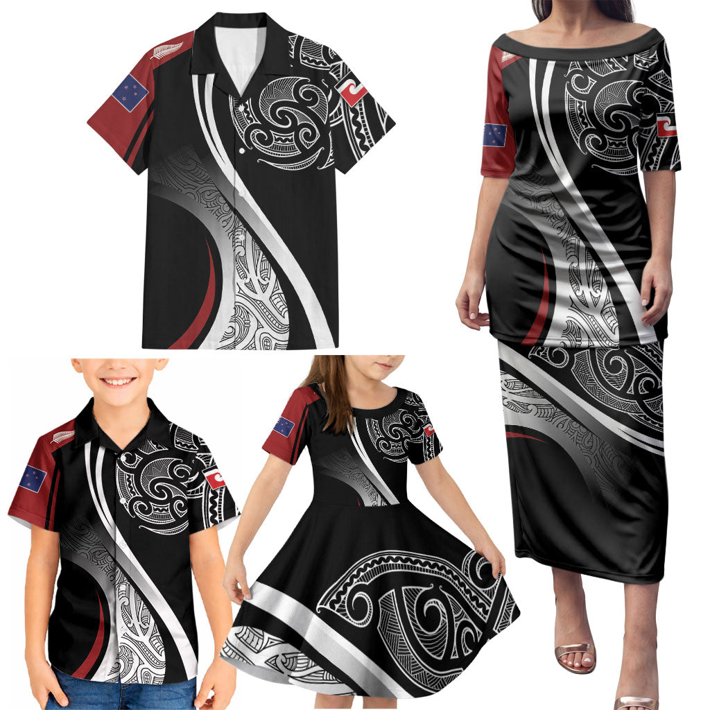 Aotearoa Maori Rugby Custom Family Matching Puletasi and Hawaiian Shirt Kapa O Pango