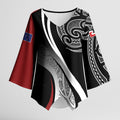 Aotearoa Maori Rugby Custom Kimono Sleeve Blouse Kapa O Pango