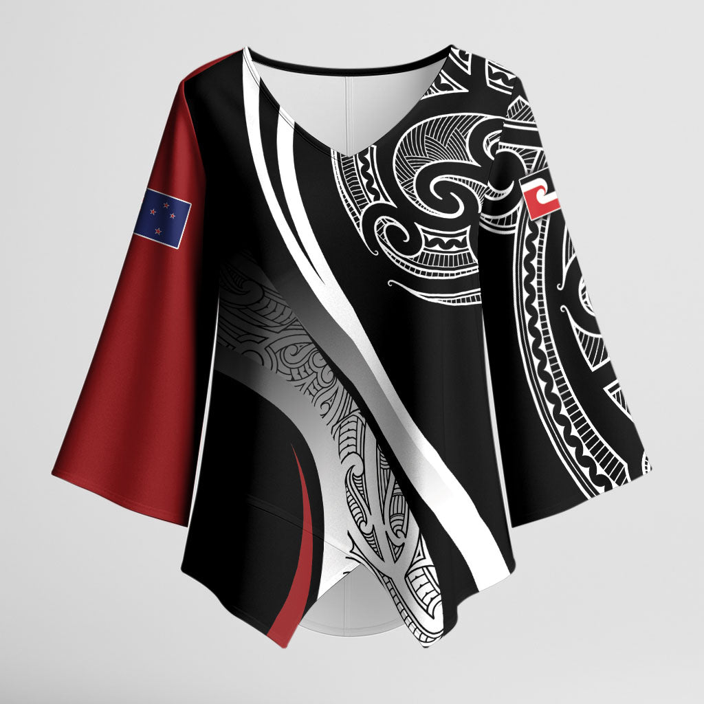 Aotearoa Maori Rugby Custom Kimono Sleeve Blouse Kapa O Pango