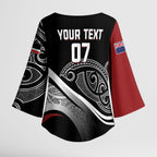 Aotearoa Maori Rugby Custom Kimono Sleeve Blouse Kapa O Pango