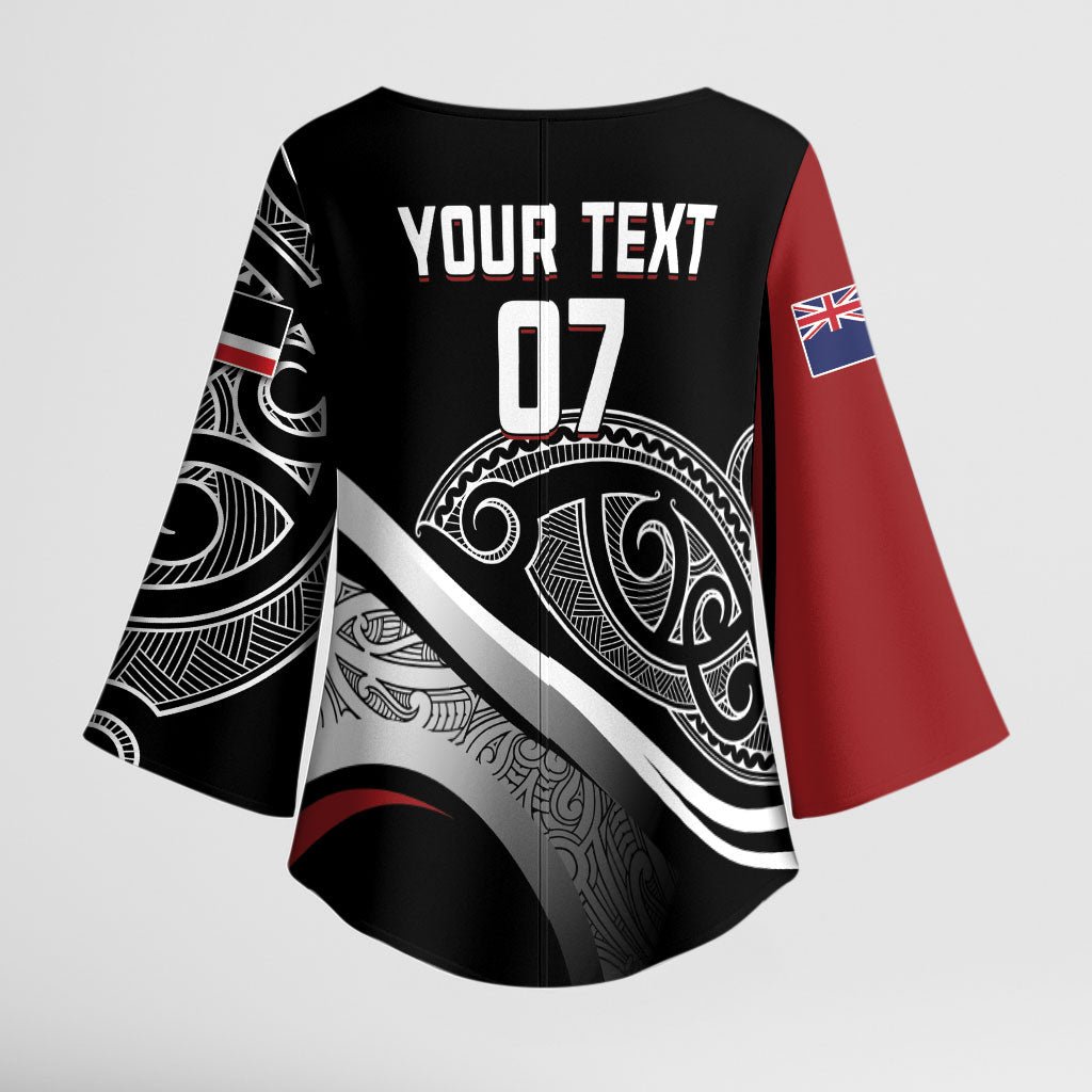 Aotearoa Maori Rugby Custom Kimono Sleeve Blouse Kapa O Pango