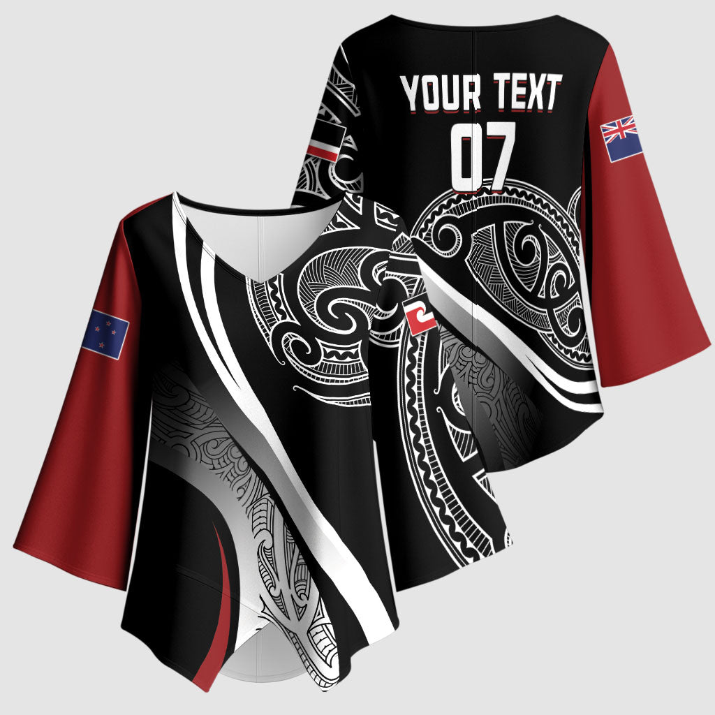 Aotearoa Maori Rugby Custom Kimono Sleeve Blouse Kapa O Pango