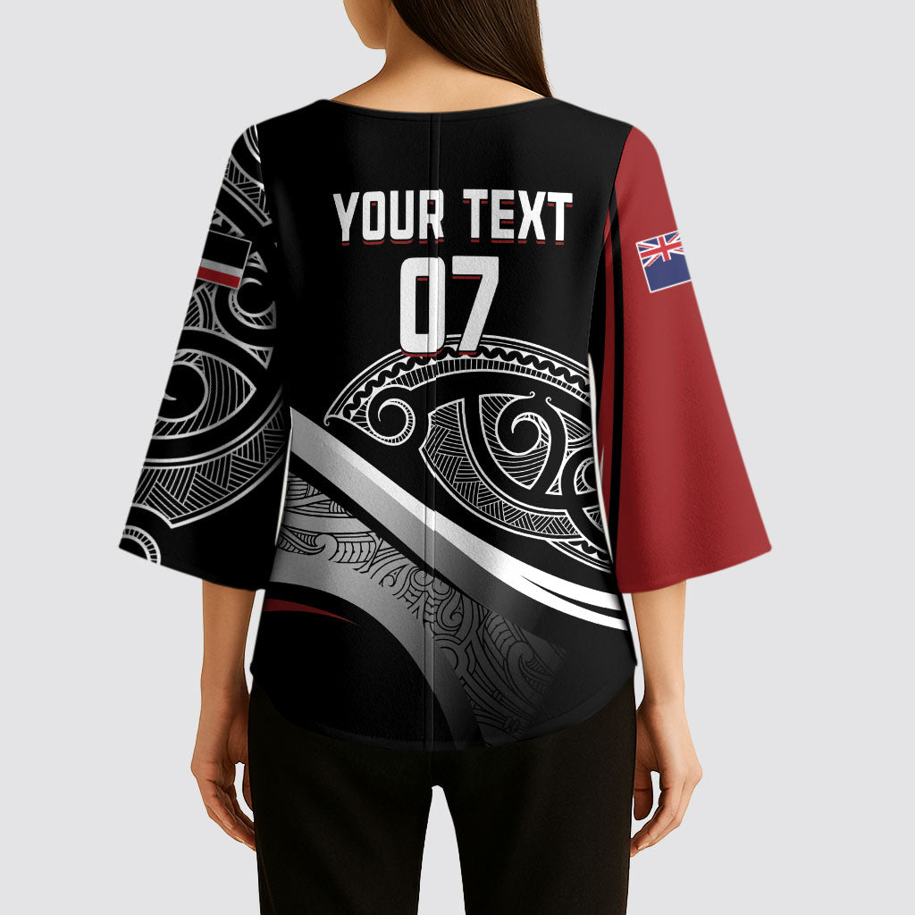 Aotearoa Maori Rugby Custom Kimono Sleeve Blouse Kapa O Pango