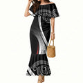 Aotearoa Maori Rugby Custom Mermaid Dress Kapa O Pango