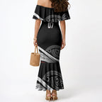Aotearoa Maori Rugby Custom Mermaid Dress Kapa O Pango