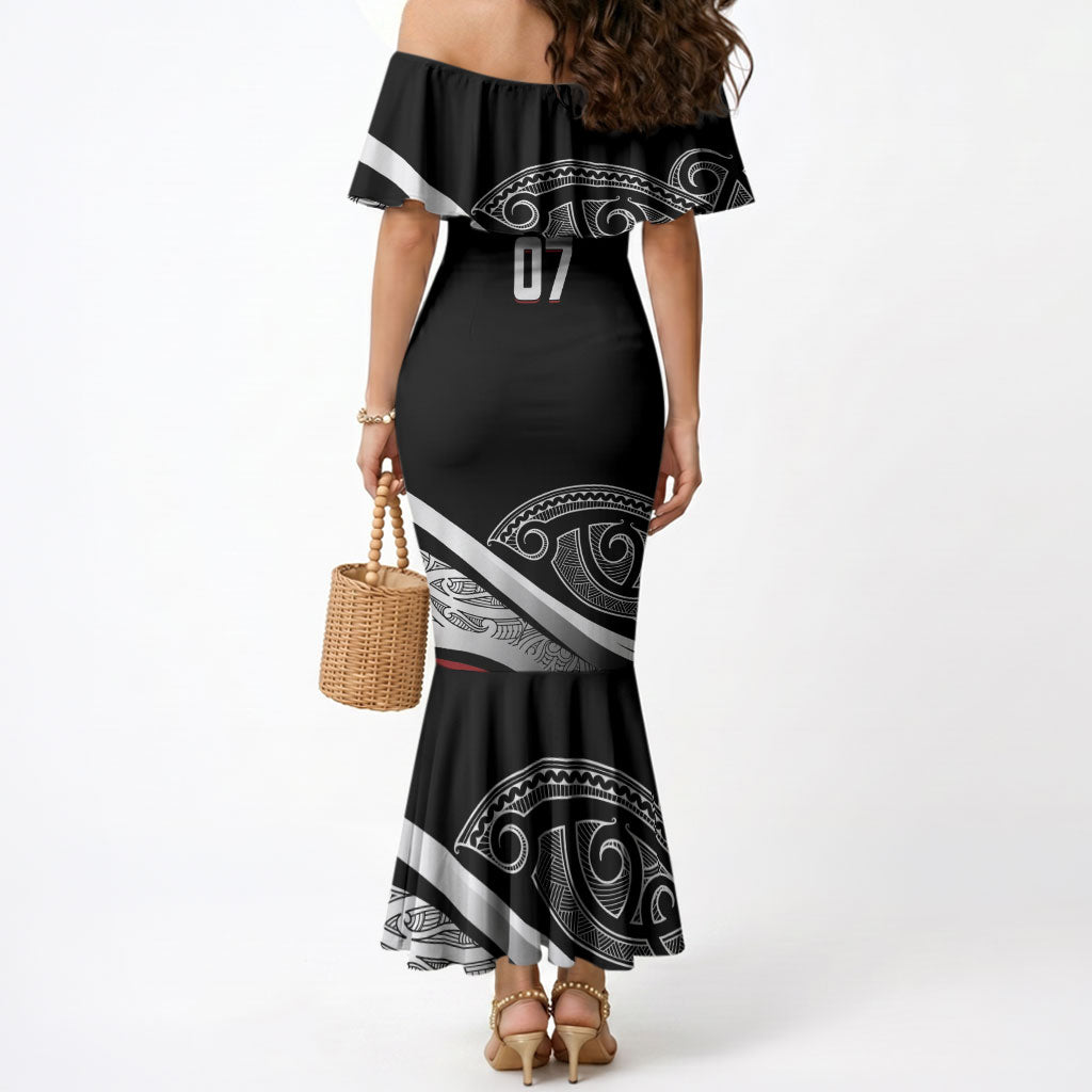 Aotearoa Maori Rugby Custom Mermaid Dress Kapa O Pango