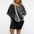 Aotearoa Maori Rugby Custom Off Shoulder Short Dress Kapa O Pango