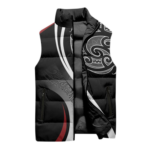 Aotearoa Maori Rugby Custom Sleeveless Puffer Jacket Kapa O Pango