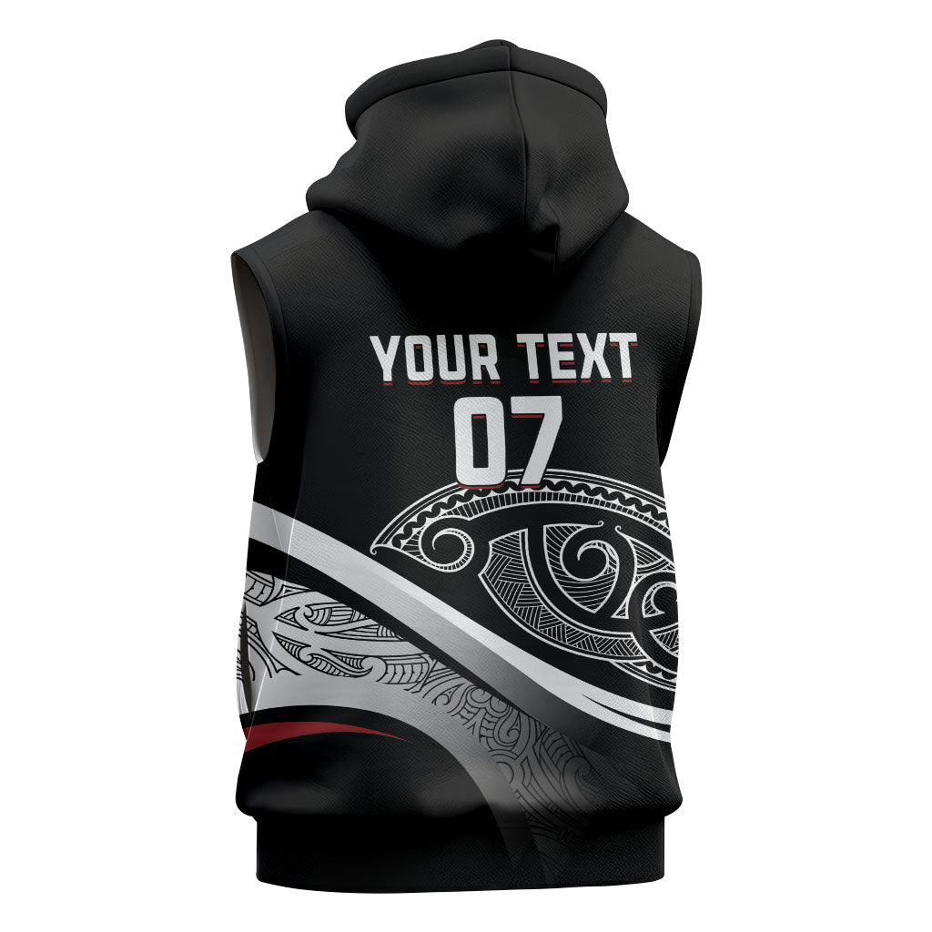 Aotearoa Maori Rugby Custom Sleeveless Zip Hoodie Kapa O Pango