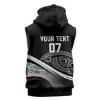Aotearoa Maori Rugby Custom Sleeveless Zip Hoodie Kapa O Pango