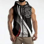 Aotearoa Maori Rugby Custom Sleeveless Zip Hoodie Kapa O Pango