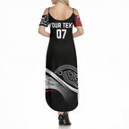 Aotearoa Maori Rugby Custom Summer Maxi Dress Kapa O Pango