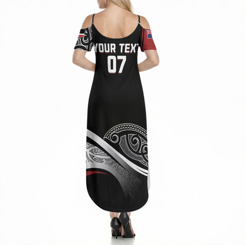 Aotearoa Maori Rugby Custom Summer Maxi Dress Kapa O Pango