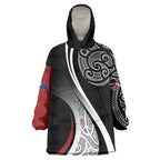 Aotearoa Maori Rugby Custom Wearable Blanket Hoodie Kapa O Pango