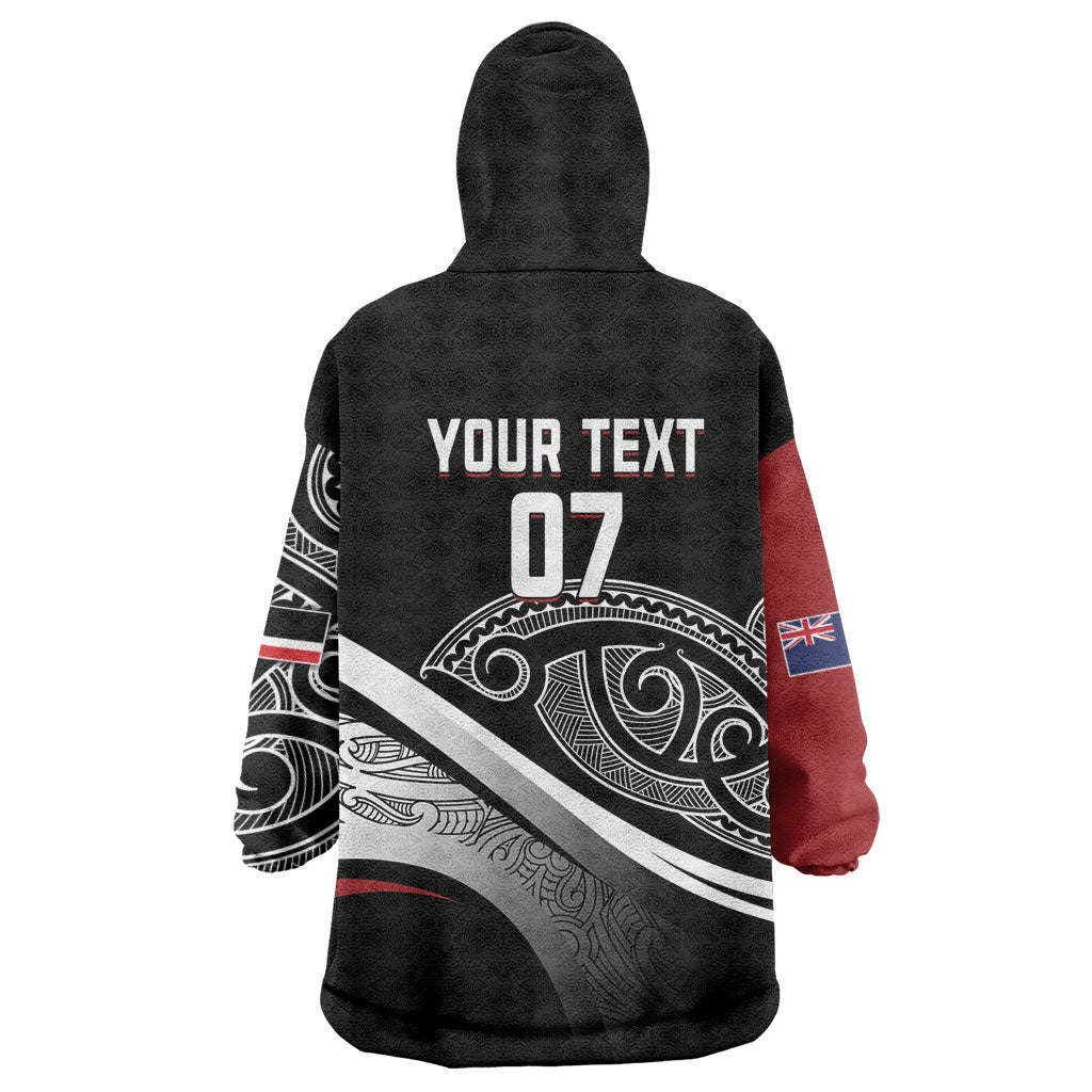Aotearoa Maori Rugby Custom Wearable Blanket Hoodie Kapa O Pango